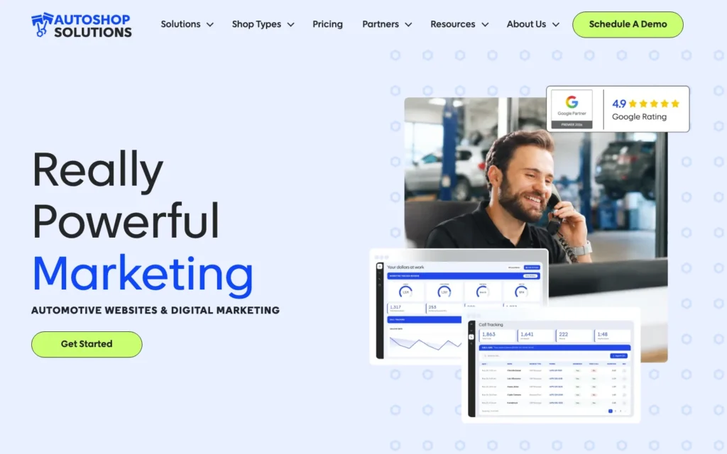 Autoshop Solutions homepage screenshot — Independent repair shops