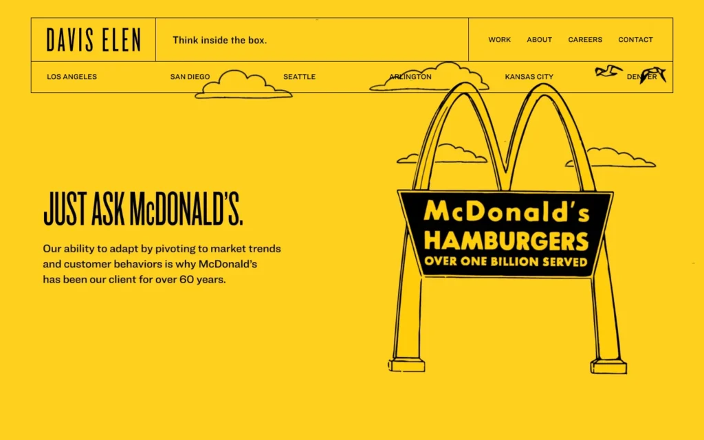 Davis Elen Advertising homepage screenshot — Regional automotive advertising and media (Toyota)