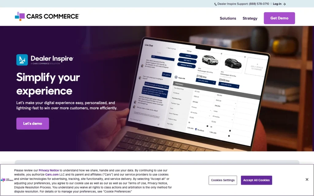 Dealer Inspire homepage screenshot — Franchise dealer websites