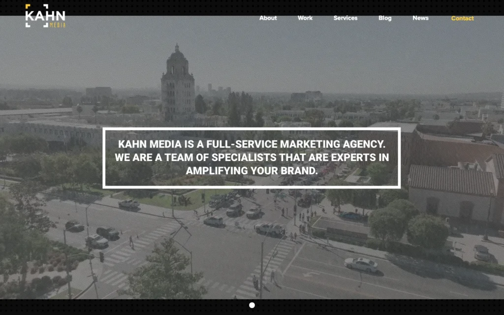 Kahn Media homepage screenshot — Automotive and aftermarket PR and marketing