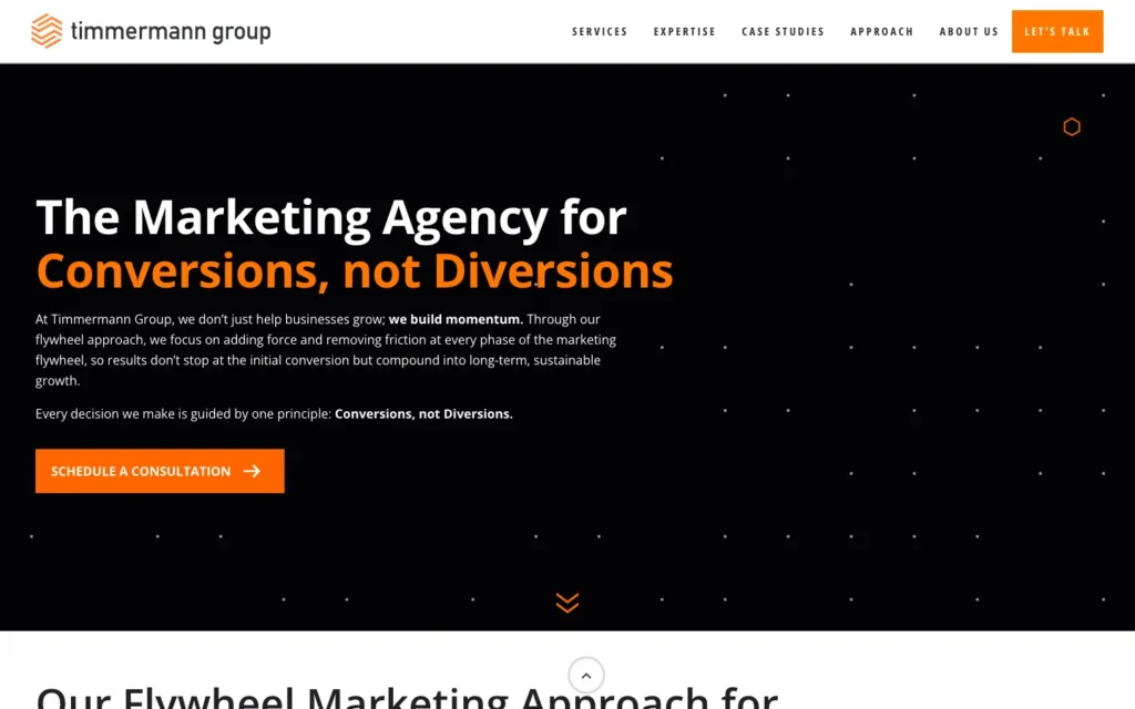 Timmermann Group homepage screenshot — Web design and digital marketing with an auto body practice